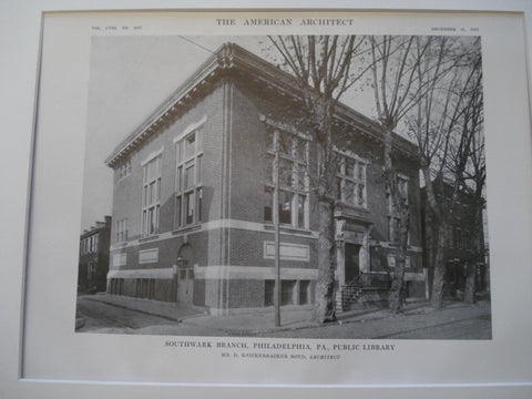 Southwark Branch, Public Library, Philadelphia, PA, 1915, Knickerbacker Boyd