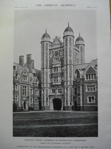 Provost's Tower, University of Pennsylvania Dormitories, Philadelphia, PA, 1912, Messrs. Cope & Stewardson