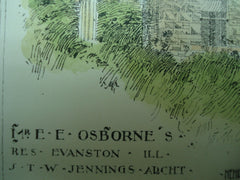 Residence of Mr. E. E. Osborne, Evanston, IL, 1896, J. T. W. Jennings