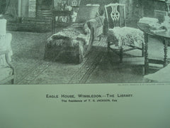 Library at the Eagle House , Wimbledon, London, England, UK, 1891, T. G. Jackson