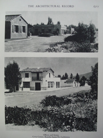 Offices and Stores in the Civic Center , Rancho Santa Fe, CA, 1928, Requa & Jackson