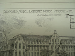 Proposed Model Lodging House , Newcastle upon Tyne, England, UK, 1904, J. C. Maxwell