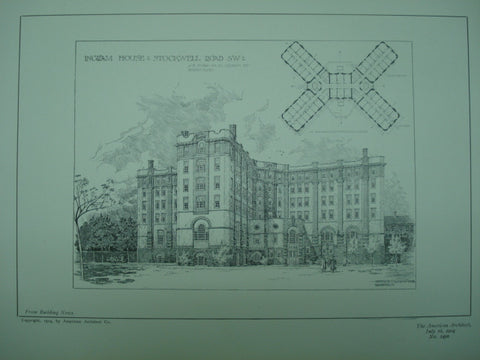 Ingram House on Stockwell Road, Stockwell, London, England, UK, 1904, Arthur T. Bolton