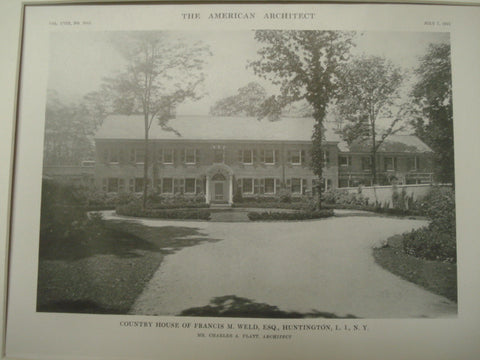 Francis M. Weld House, Huntington, Long Island, NY, 1915, Charles A. Platt