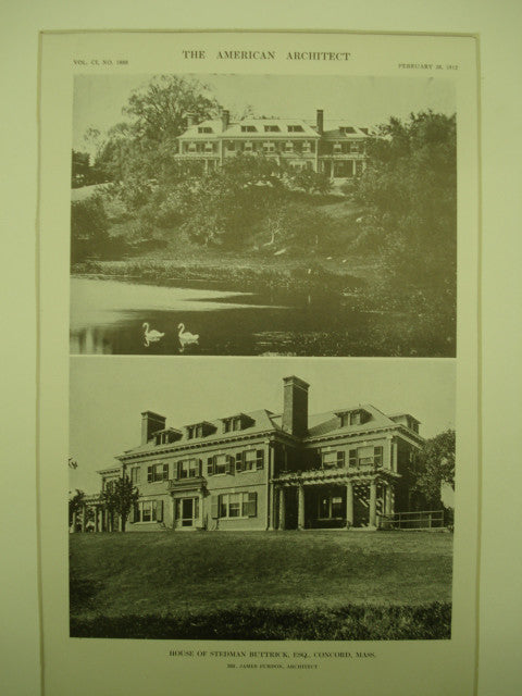 House of Stedman Buttrick, Esq., Concord, MA, 1912, Mr. James Purdon