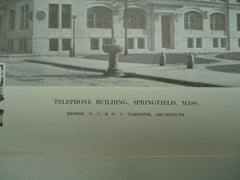 Telephone Building , Springfield, MA, 1912, Messrs. E. C. & G. C. Gardner