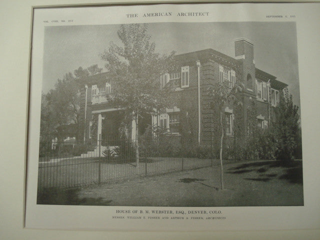 B. M Webster House, Denver, CO, 1915, Fisher and Fisher