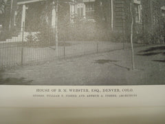 B. M Webster House, Denver, CO, 1915, Fisher and Fisher