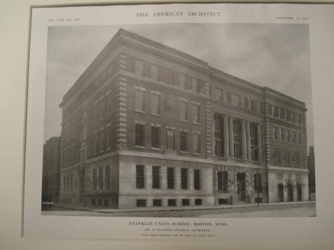 Franklin Union School, Boston, MA, 1915, R. Clipston Sturgis