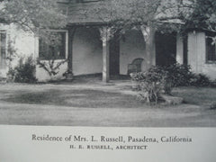 Residence of Mrs. L. Russell , Pasadena, CA, 1928, H.E. Russell
