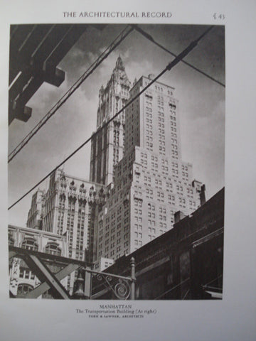 Transportation Building , Manhattan, NY, 1928, York & Sawyer