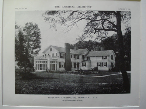 House of C.L. Perkins, Esq., Hewlett, Long Island, NY, 1912, Mr. William Adams