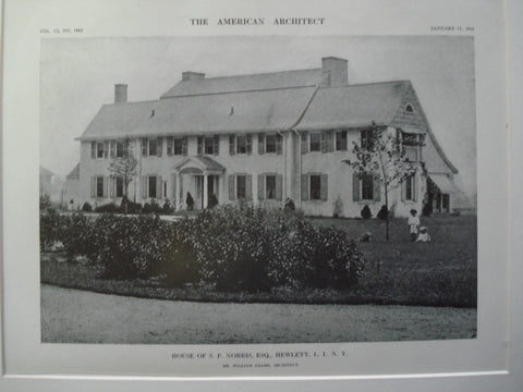 House of S.F. Norris, Esq. , Hewlett, Long Island, NY, 1912, Mr. William Adams