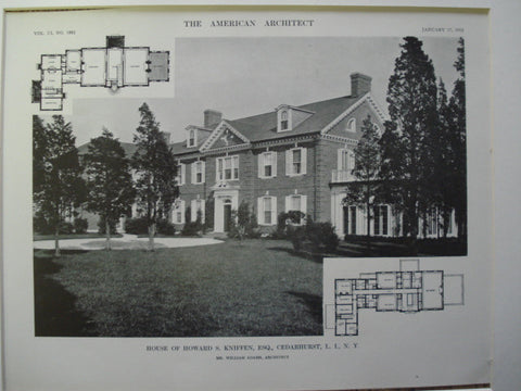 House of Howard S. Kniffen, Esq., Cedarhurst, Long Island, NY, 1912, Mr. William Adams