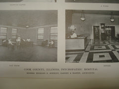 Interior, Cook County Psychopathic Hospital, Chicago, IL, 1915, Schmidt, Garden and Martin