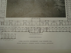 Floor Plan, Cook County Infirmary, Lake Forest, IL, 1915, Schmidt, Garden and Martin