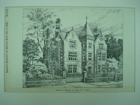 House for Mr. W. H. Smith , Bedford, England, UK, 1891, Richard Lund