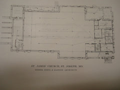 Interior, St. James Church, St. Joseph, MO, 1915, Eckel and Aldrich