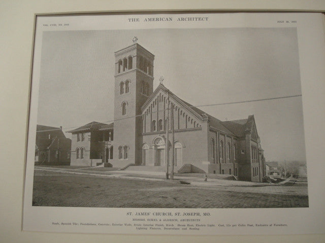 Exterior, St. James Church, St. Joseph, MO, 1915, Eckel and Aldrich