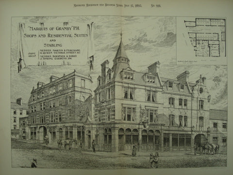 Marquis of Granby Shops and Residential Suites and Stabling , London, England, UK, 1893, Martin & Purchase and Boehmer & Gibbs