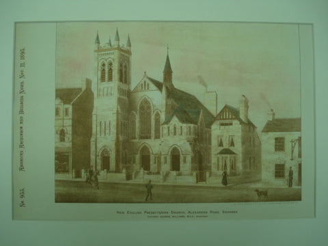 New English Presbyterian Church on Alexandra Road, Swansea, Wales, UK, 1893, Thomas George Williams