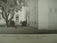 Side of the House of Egerton L. Winthrop, Jr., Syosset, Long Island, NY, 1915, Messrs. Delano & Aldrich