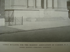Front of the Lodge Building for the Masonic Association , Camden, NJ, 1915, Messrs. Heacock & Hokanson
