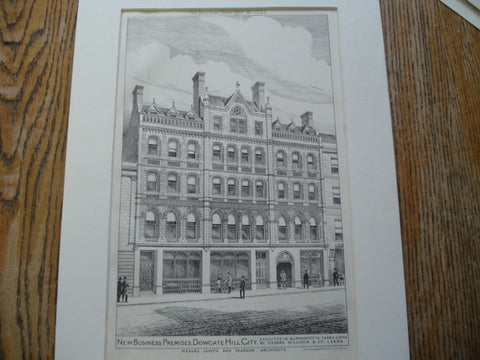 New Business Premises, for Wilcock and Co., Dowgate Hill, Leeds, UK, 1884, Joseph and Pearson