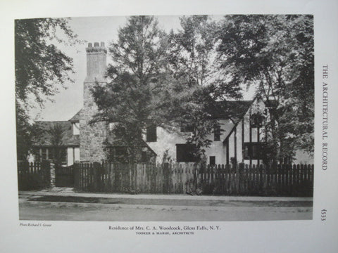Residence of Mrs. C.A. Woodcock , Glen Falls, NY, 1928, Tooker & Marsh