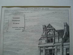 Nursery Premises, Fulham, UK, 1884, Banister and Fletcher