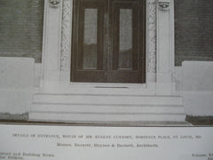 Entrance to the House of Mr. Eugene Cuendet , Hortence Place, St. Louis, MO, 1908, Messrs. Barnett, Haynes & Barnett