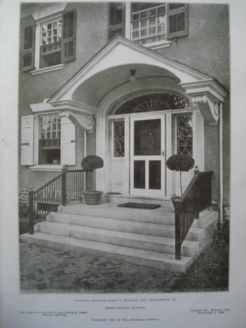 Doorway of the House of Robert S. Newhall, Esq., Germantown, PA, 1906, Mantle Fielding