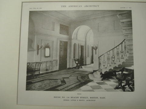 Hall, 118 Beacon St., Boston, MA, 1915, Little and Brown
