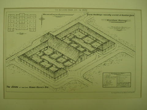 Farm Buildings recently erected at Barstow Park for the late Henry Kelsey , Barstow Park, Surrey, England, UK, 1882, Walter Kelsey