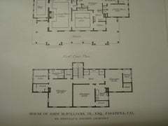 John McWilliams House, Pasadena, CA, 1915, Reginald D. Johnson