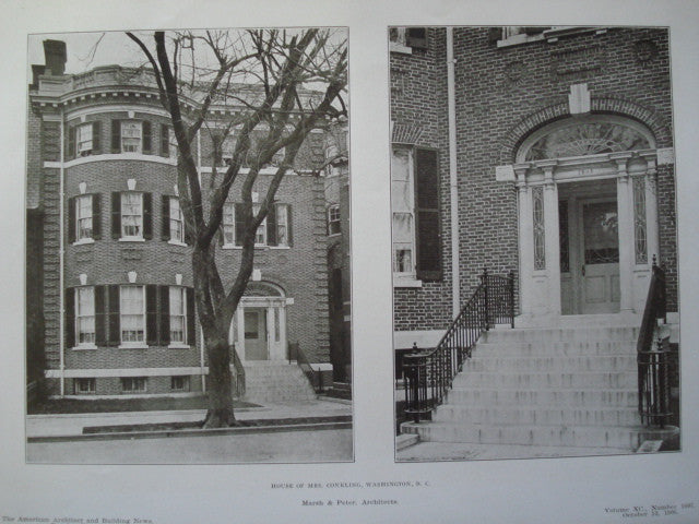 House of Mrs. Conkling , Washington, DC, 1906, Marsh & Peter