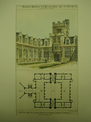 Court Yard of the Stack Building at Princeton University , Princeton, NJ, 1896, William A. Potter