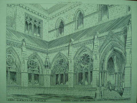 Entrance Court and Corridor of the New Courts of Justice , London, England, UK, 1882, George Edmund Street