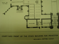 Court Yard of the Stack Building at Princeton University , Princeton, NJ, 1896, William A. Potter