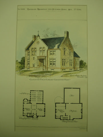 Leicester Public Library , Leicester, MA, 1896, Earle & Fisher