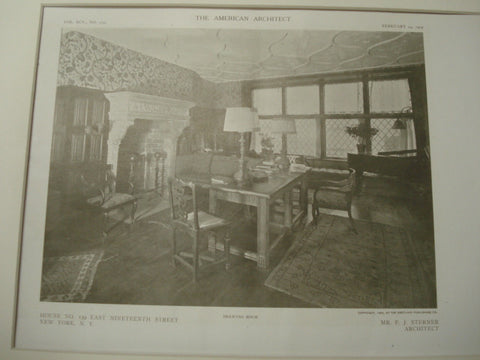House at Number 139 E. 19th Street, New York, NY, 1909, F. J. Sterner