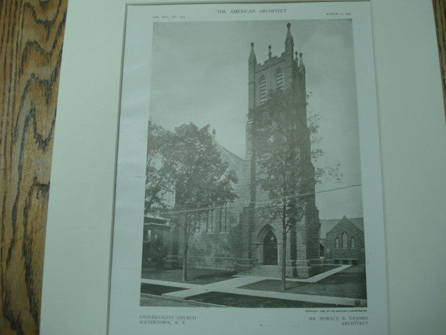 Universalist Church, Watertown, NY, 1909, Horace B. Upjohn