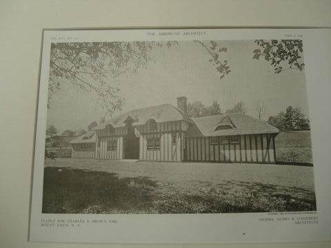 Stable for Charles S. Brown, Mount Kisco, NY, 1909, Albro and Lindeberg