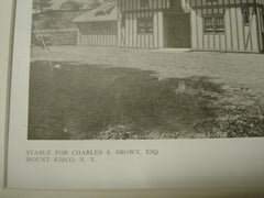 Stable for Charles S. Brown, Mount Kisco, NY, 1909, Albro and Lindeberg