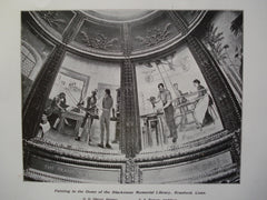 Painting in the Dome of the Blackstone Memorial Library , Branford, CT, 1904, S.S. Beman and O.D. Glover, Painter