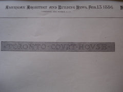 Toronto Court House , Toronto, CAN, 1886, Unknown