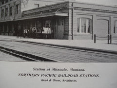 Northern Pacific Railroad Stations , Bismarck, ND & Missoula, MT, 1904, Reed & Stem