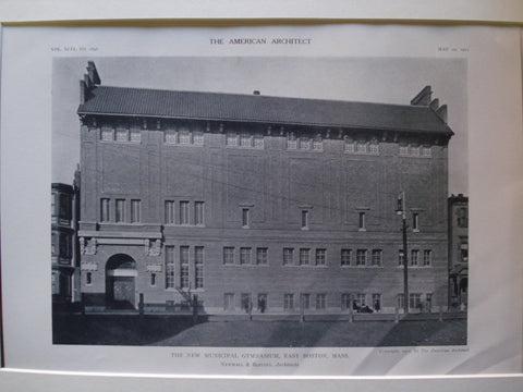 New Municipal Gymnasium , East Boston, MA, 1911, Newhall & Blevins