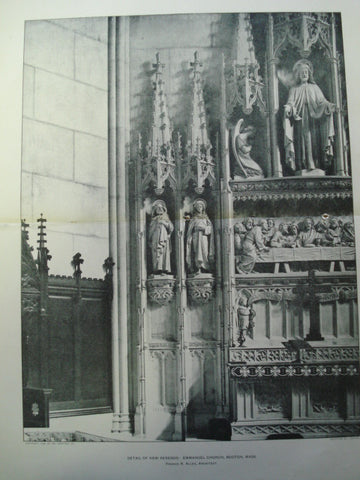 Detail of the New Reredos: Emmanuel Church , Boston, MA, 1904, Francis R. Allen