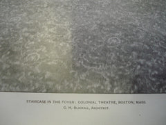 Staircase in the Foyer: Colonial Theatre , Boston, MA, 1901, C.H. Blackall